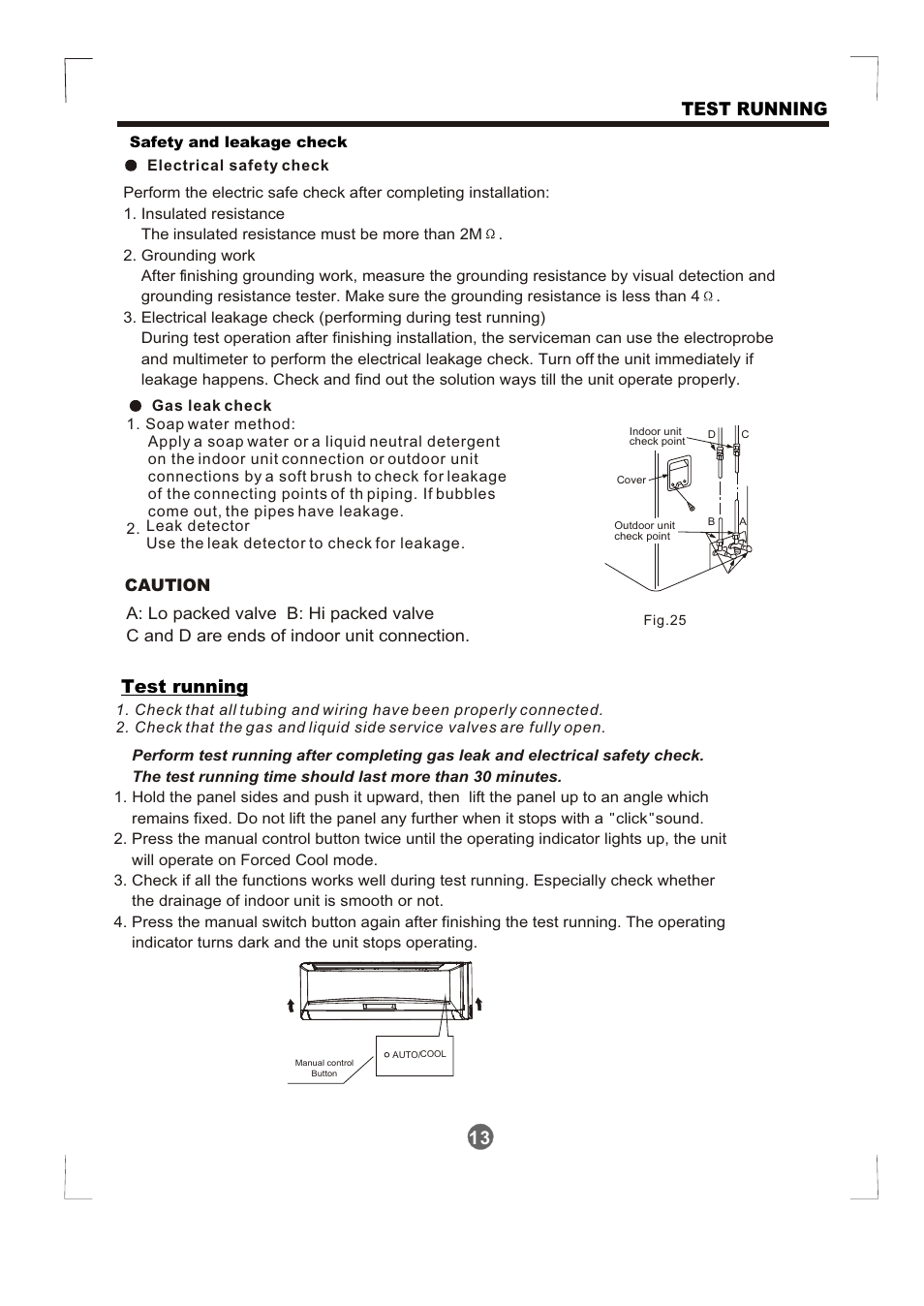 Т³гж 14, Test running, 13 test running | Pridiom High Wall Installation Manual User Manual | Page 14 / 15