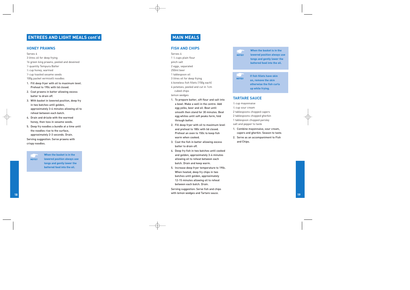 Main meals, Entrees and light meals cont’d | Breville DFY25 User Manual | Page 10 / 14