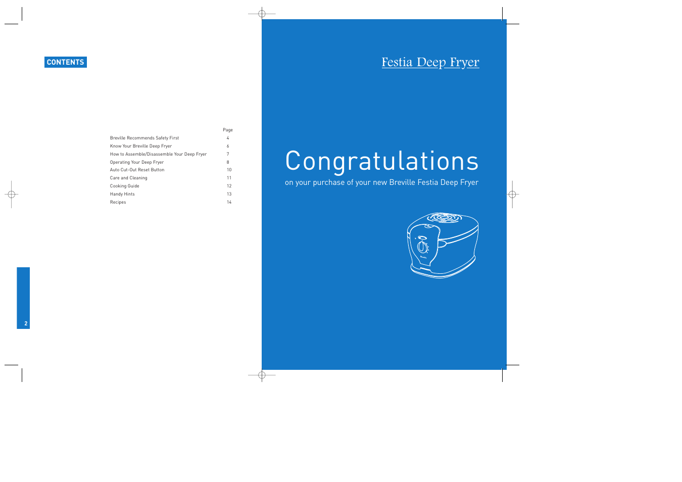 Festia deep fryer | Breville DFY25 User Manual | Page 2 / 14