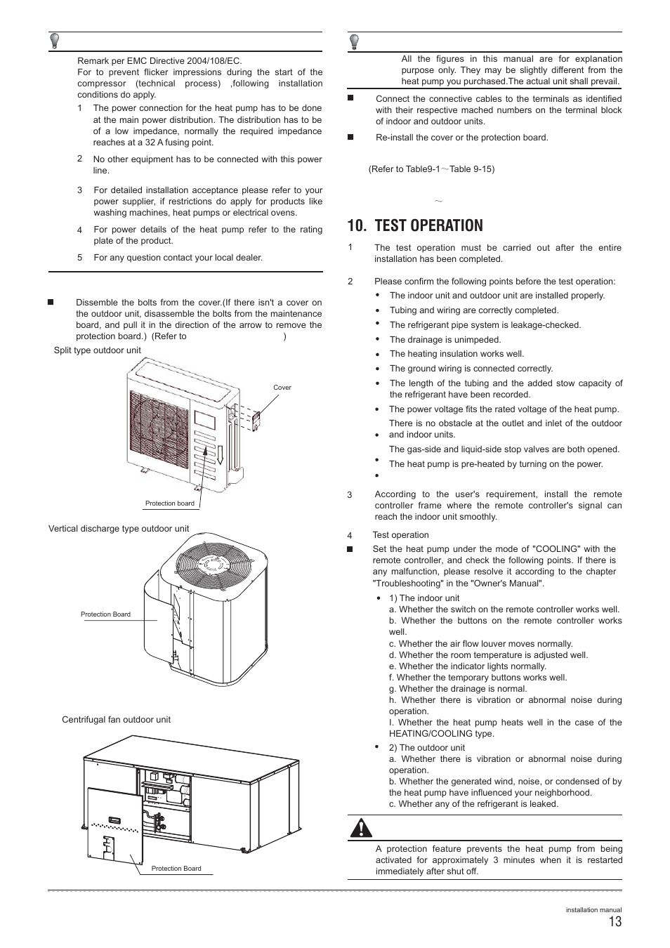 Test operation, Caution | Pridiom Floor and Ceiling PFCM183HX Installation Manual User Manual | Page 14 / 25