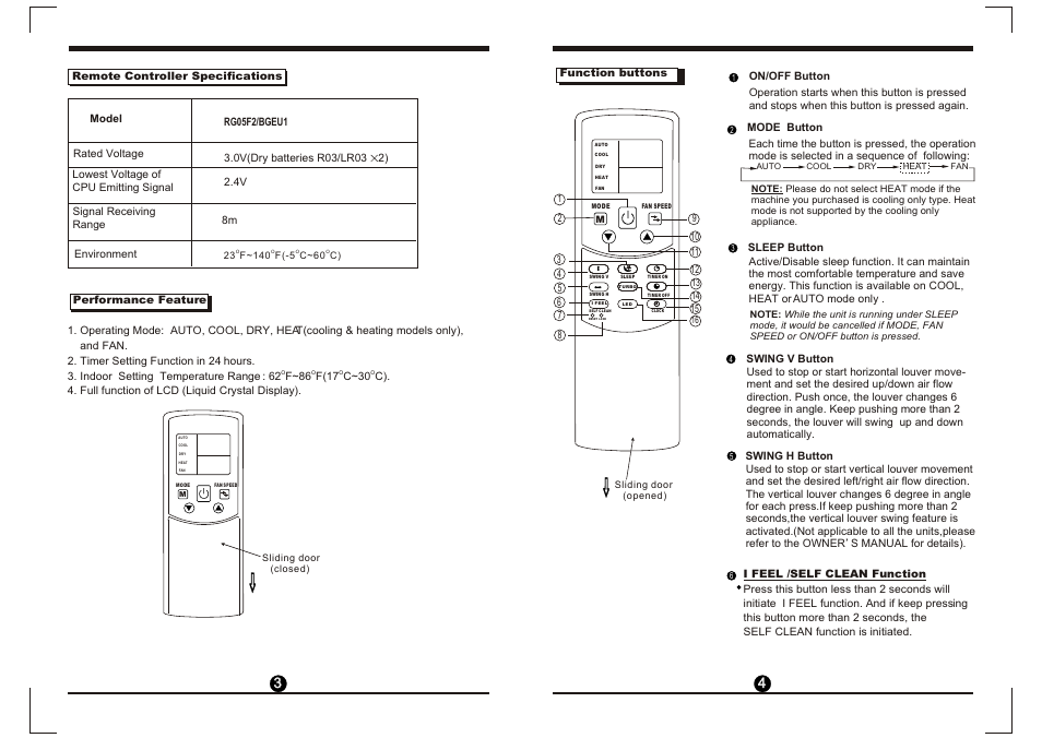 Т³гж 3 | Pridiom Floor and Ceiling PFCM183HX Remote Control Manual User Manual | Page 3 / 8