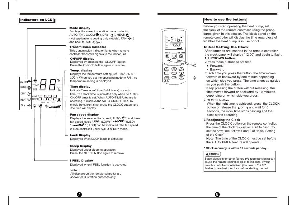 Т³гж 5, Hour on off | Pridiom Floor and Ceiling PFCM183HX Remote Control Manual User Manual | Page 5 / 8