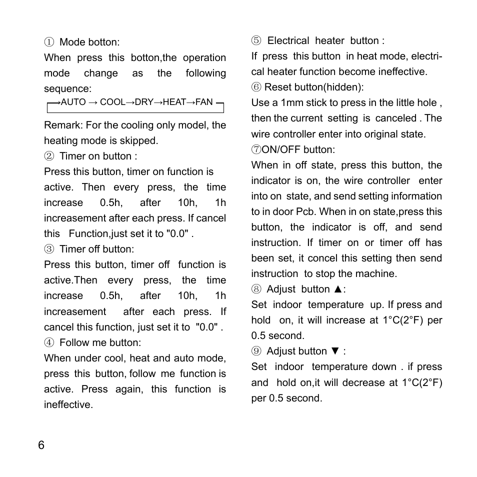 Pridiom WIRE CONTROLLER OF AIR CONDITIONER KJR-12B/DP(T)-F User Manual User Manual | Page 10 / 14
