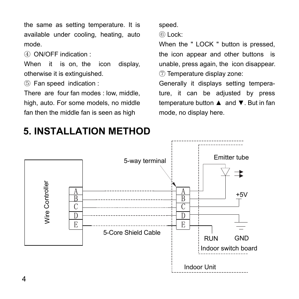 Installation method | Pridiom WIRE CONTROLLER OF AIR CONDITIONER KJR-12B/DP(T)-F User Manual User Manual | Page 8 / 14