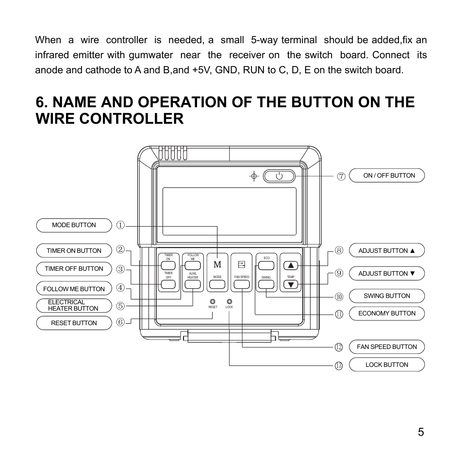 Pridiom WIRE CONTROLLER OF AIR CONDITIONER KJR-12B/DP(T)-F User Manual User Manual | Page 9 / 14