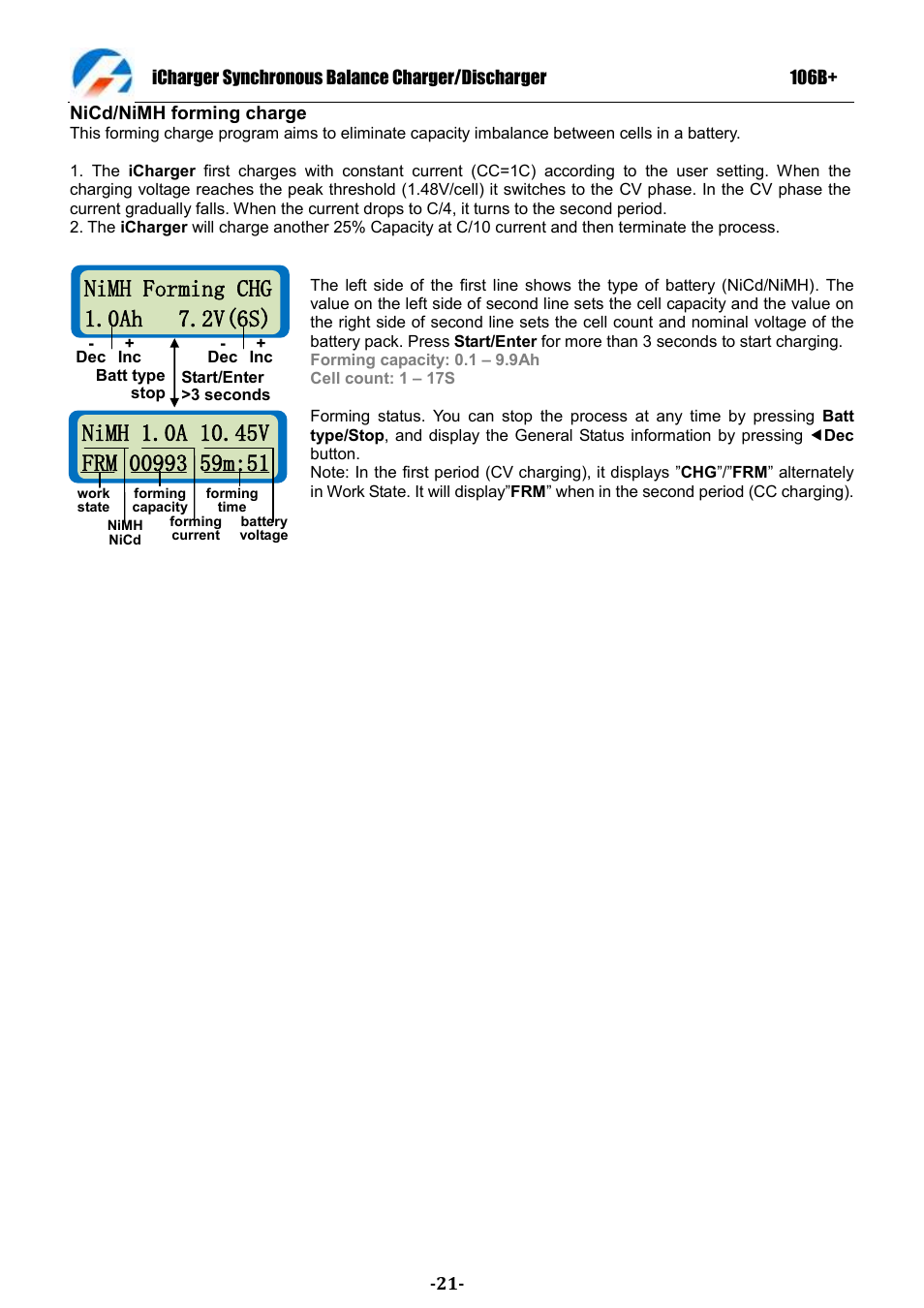 ProgressiveRC 106B+ iCharger User Manual | Page 21 / 31