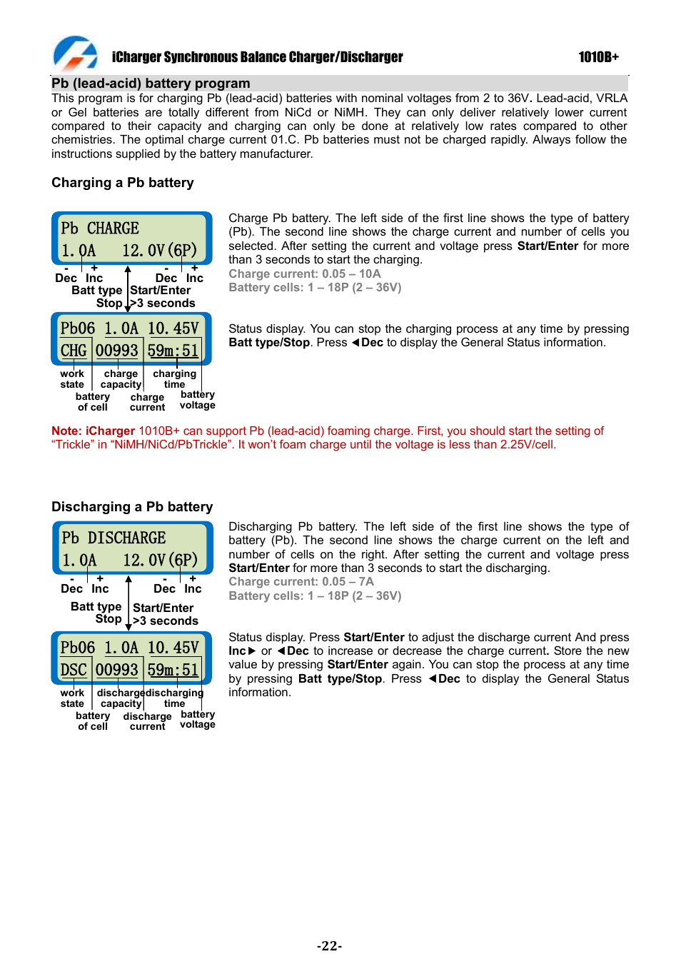 ProgressiveRC 1010B+ iCharger User Manual | Page 22 / 31