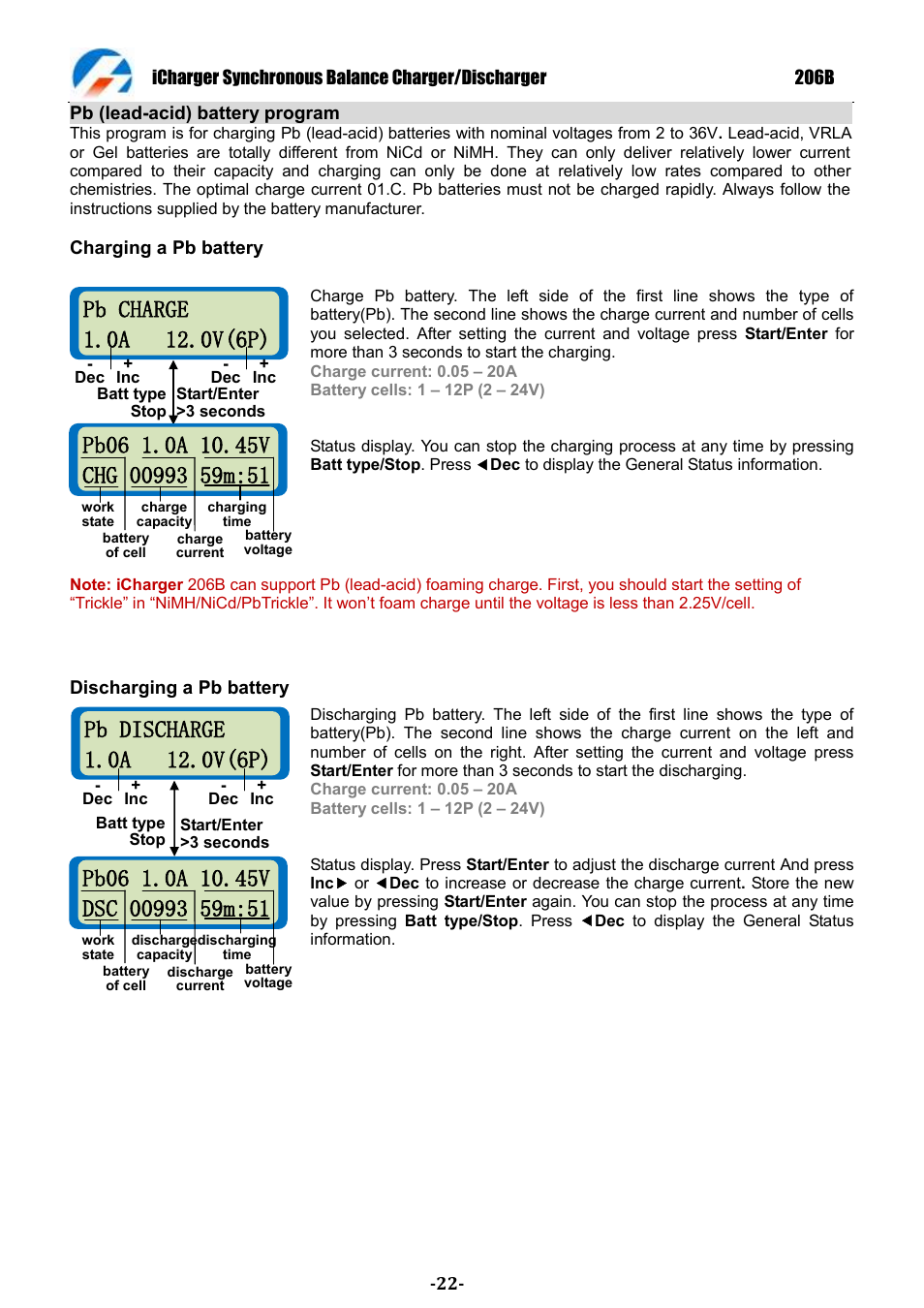 ProgressiveRC 206B iCharger User Manual | Page 22 / 33