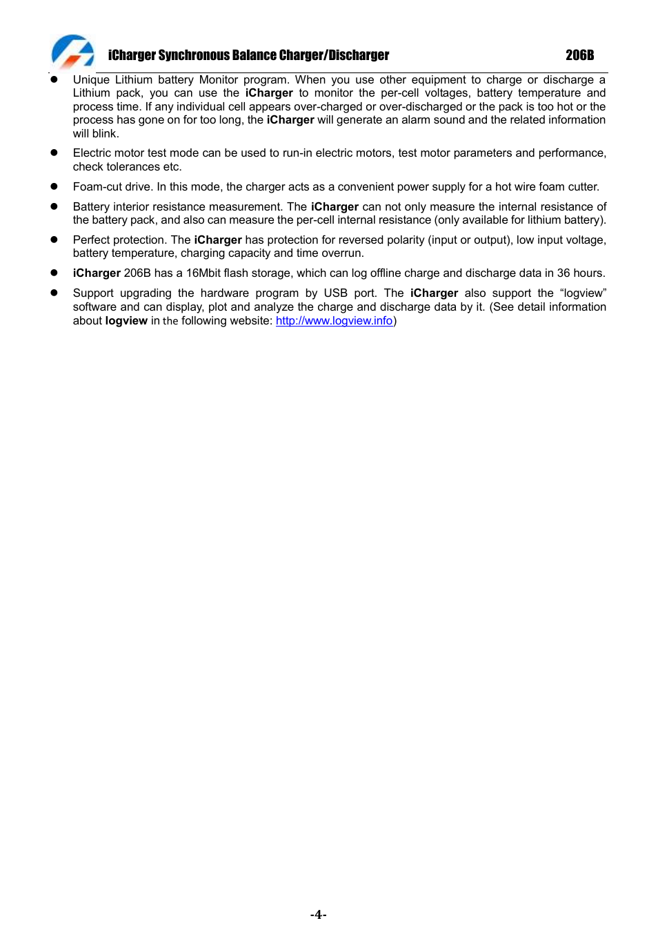 ProgressiveRC 206B iCharger User Manual | Page 4 / 33