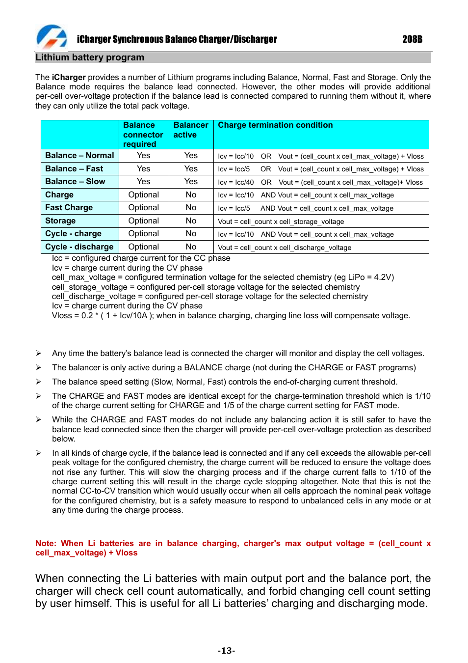 ProgressiveRC 208B iCharger User Manual | Page 13 / 33