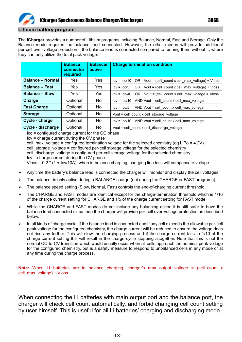 ProgressiveRC 306B iCharger User Manual | Page 13 / 32