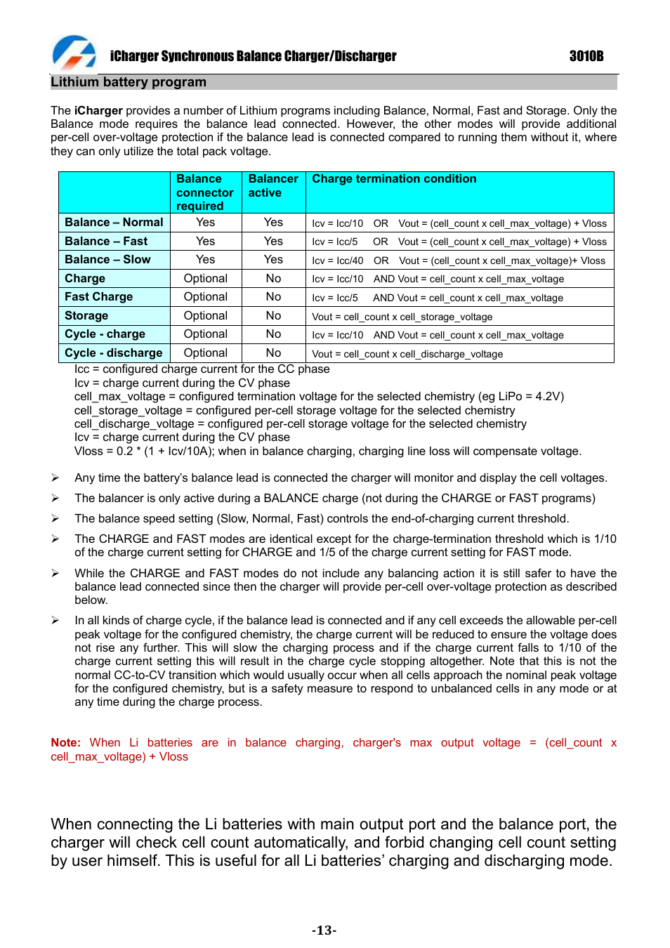 ProgressiveRC 3010B iCharger User Manual | Page 13 / 32