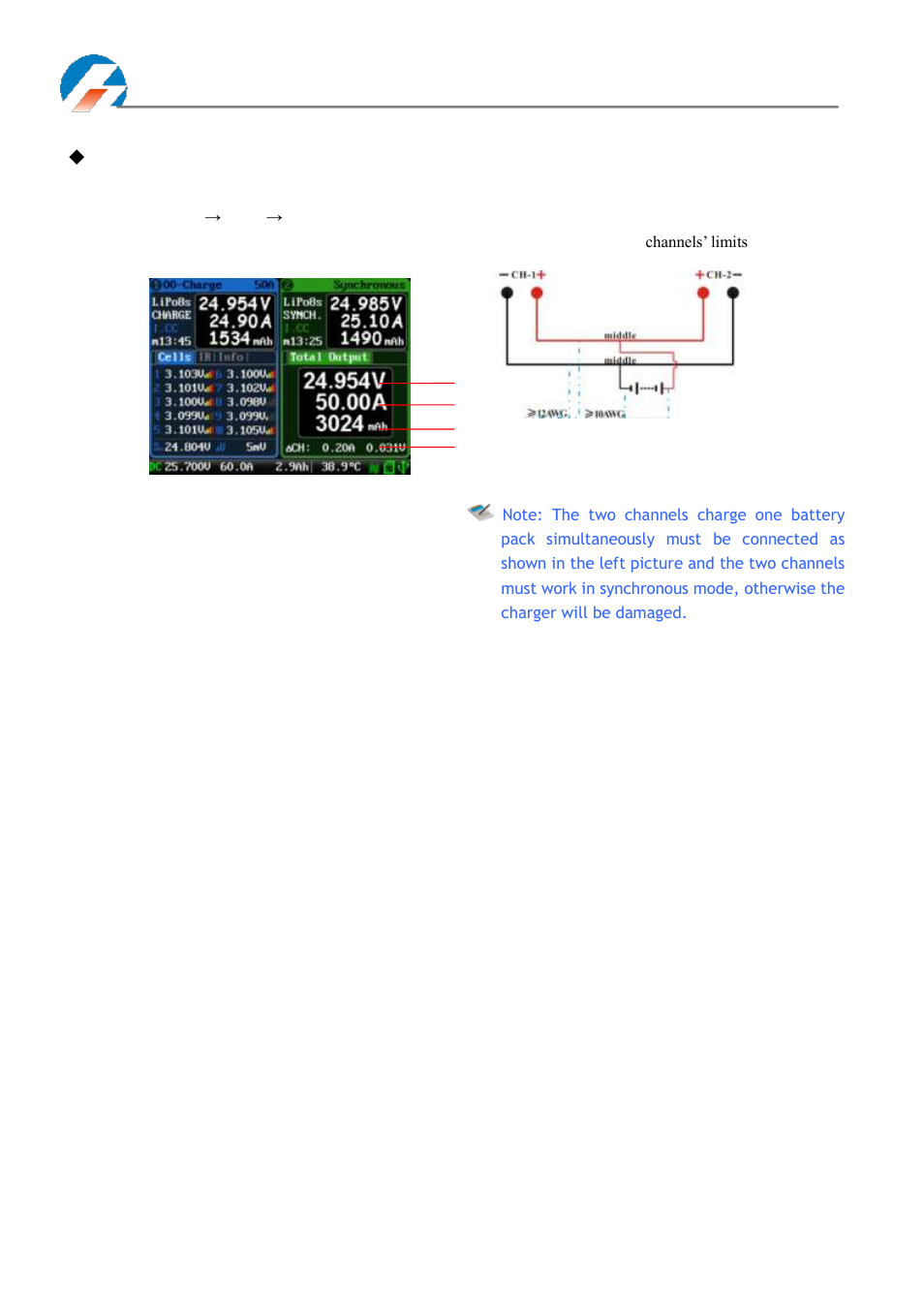 Connection for channel synchronous mode | ProgressiveRC 4010Duo iCharger User Manual | Page 11 / 42