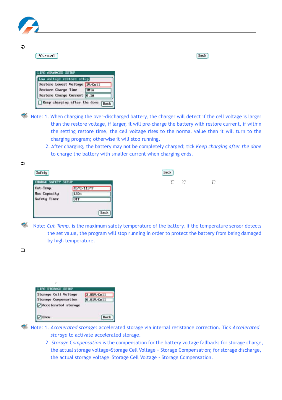 Lipo/liio/life battery storage setup | ProgressiveRC 4010Duo iCharger User Manual | Page 19 / 42