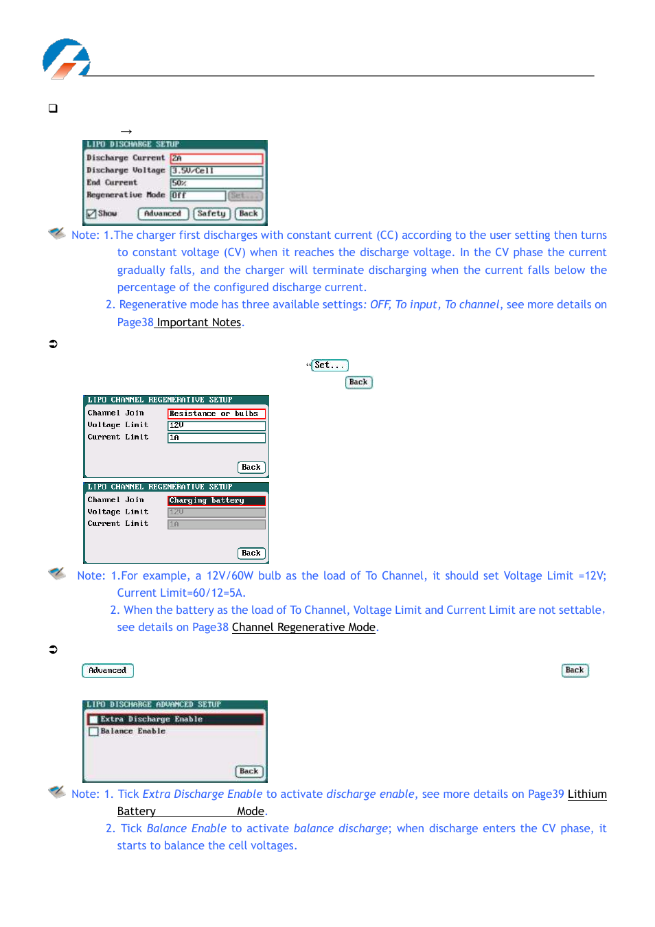Lipo/liio/life battery discharge setup | ProgressiveRC 4010Duo iCharger User Manual | Page 20 / 42
