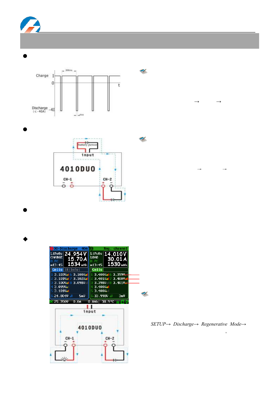 Important notes, Channel regenerative mode, Resistance or bulbs | The charging principle for reflex charge mode, Power regenerative mode | ProgressiveRC 4010Duo iCharger User Manual | Page 38 / 42