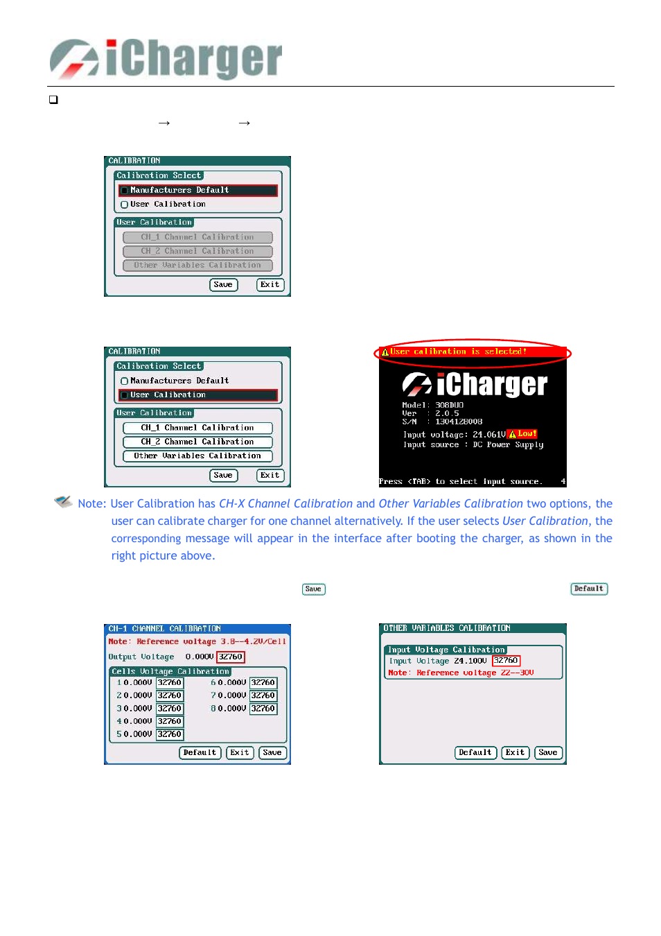 Calibration | ProgressiveRC 308Duo iCharger User Manual | Page 30 / 42