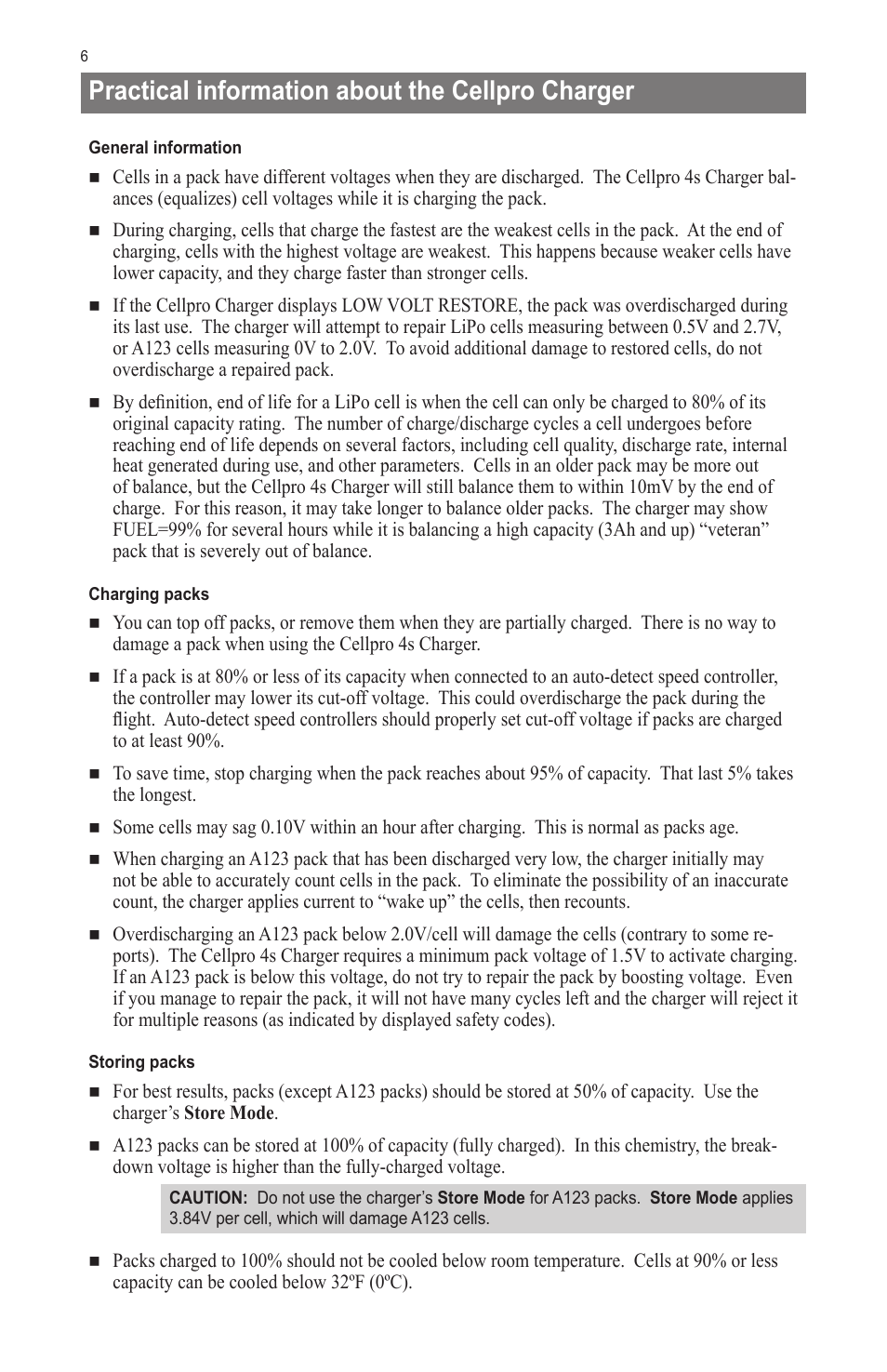 Practical information about the cellpro charger | ProgressiveRC 4S Gold FMA Cellpro User Manual | Page 6 / 12