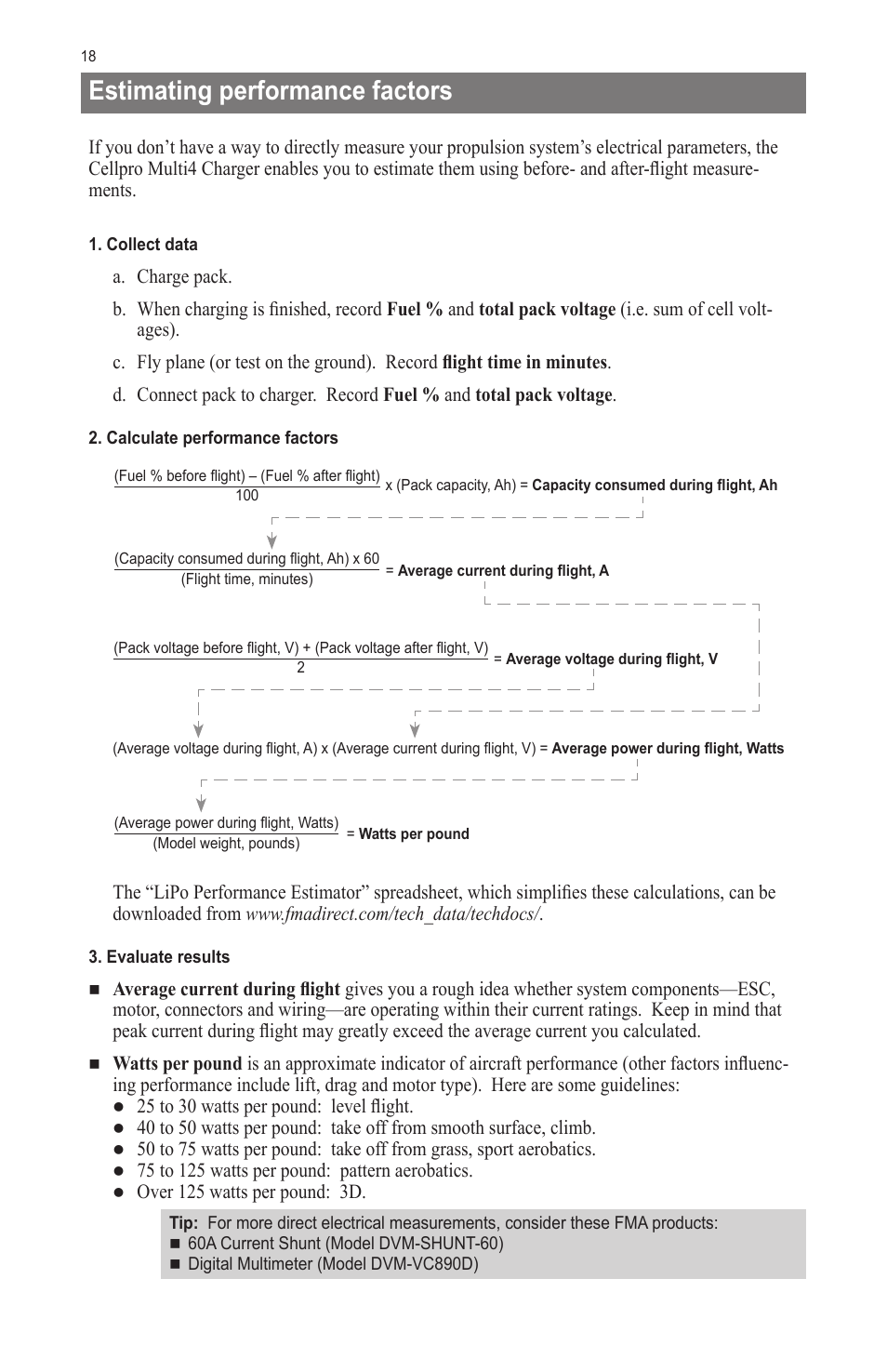 Estimating performance factors | ProgressiveRC Multi4 FMA Cellpro User Manual | Page 18 / 20