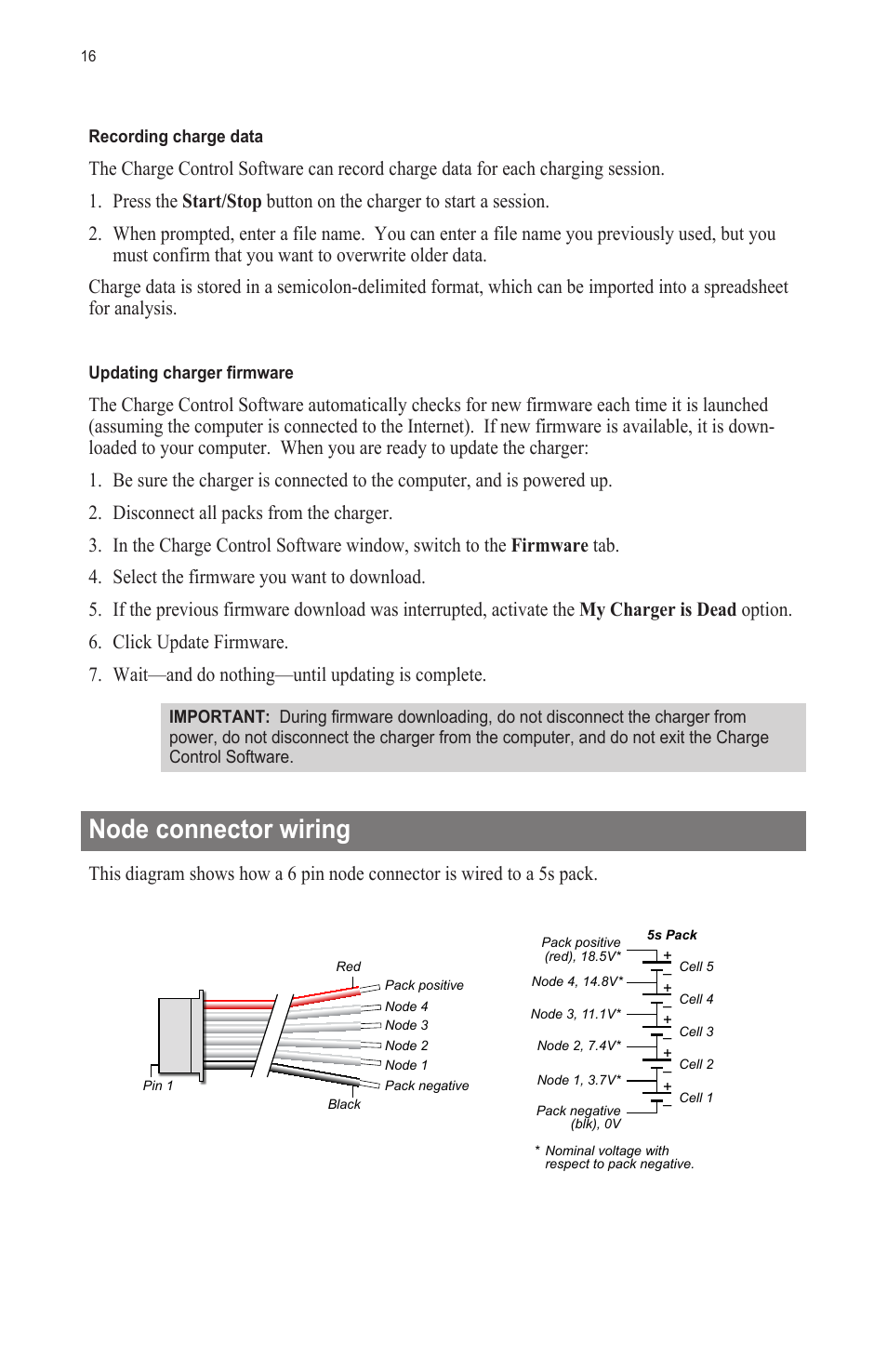 Node connector wiring | ProgressiveRC 10S FMA Cellpro User Manual | Page 16 / 20
