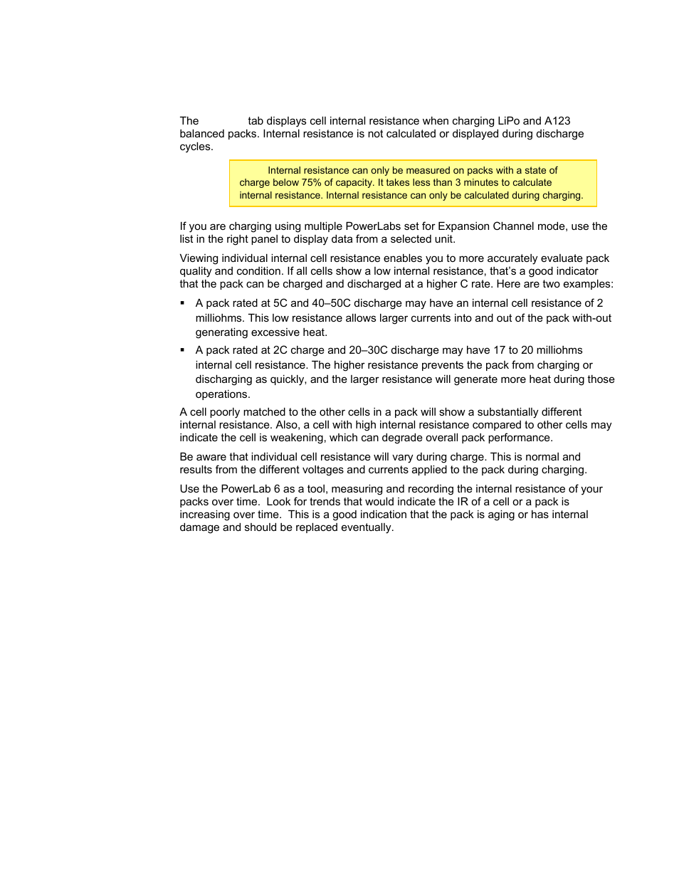 Internal resistance tab, Details | ProgressiveRC 6 PowerLab User Manual | Page 41 / 83