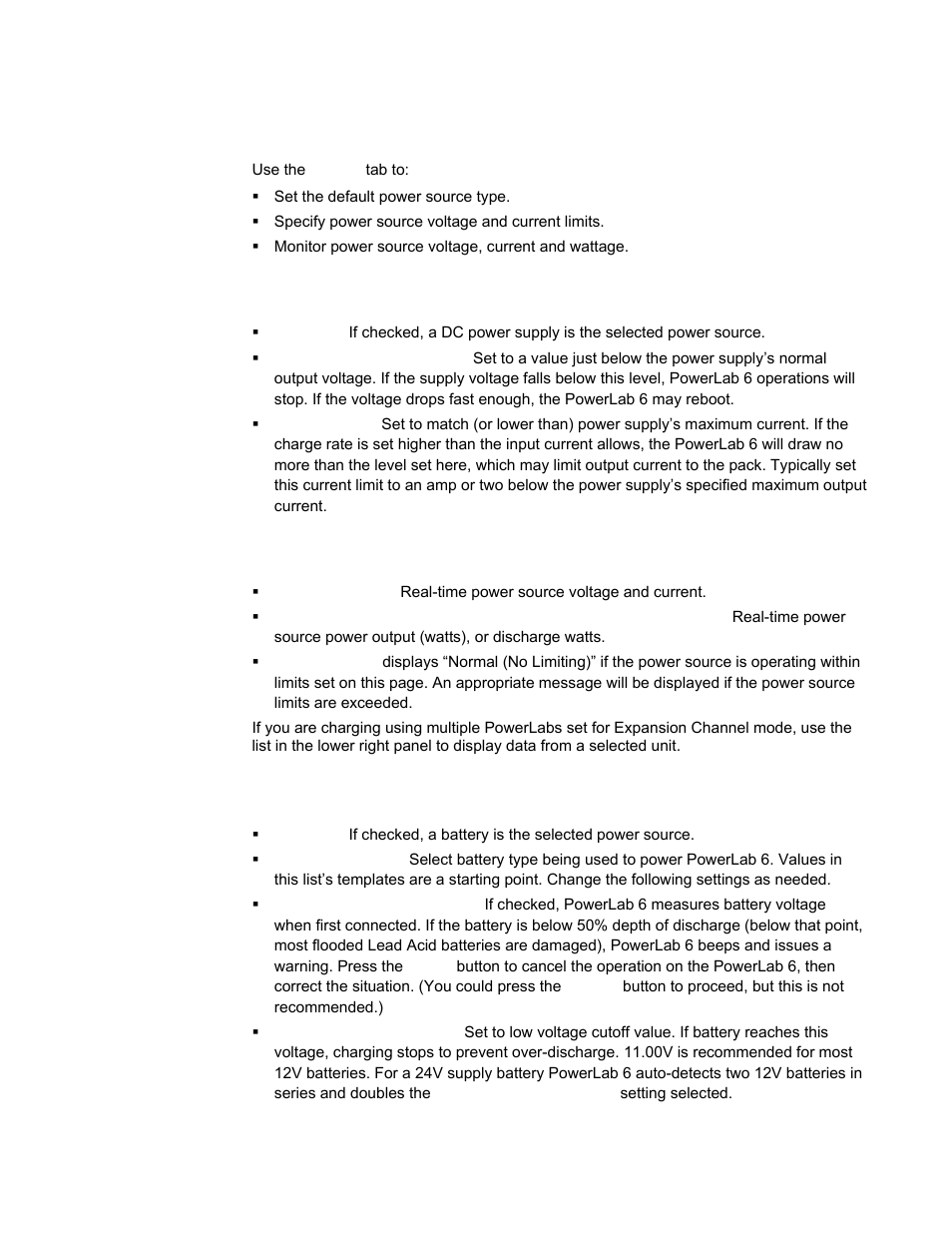 Supply tab, Dc power supply section, Supply status section | Battery power source section, Ccs supply tab, Details | ProgressiveRC 6 PowerLab User Manual | Page 42 / 83