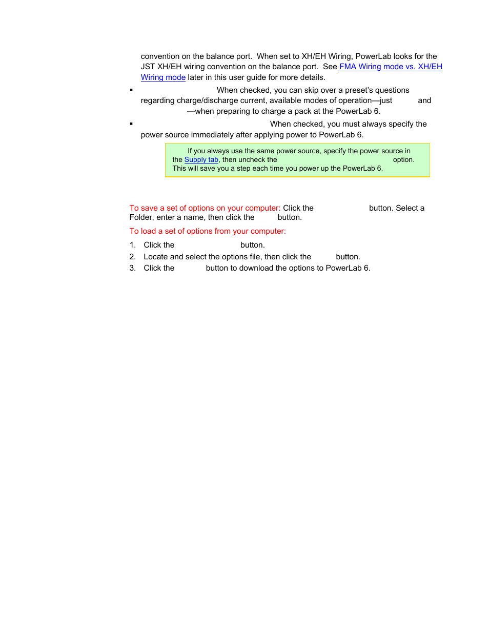 Save and load options | ProgressiveRC 6 PowerLab User Manual | Page 47 / 83