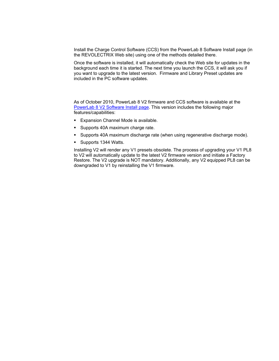 Installing the ccs, Version upgrade, Details | ProgressiveRC 8 PowerLab User Manual | Page 39 / 86