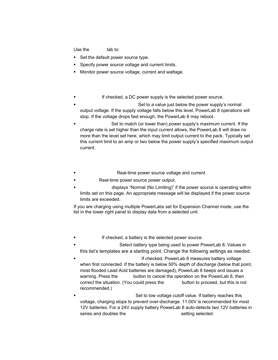 Supply tab, Dc power supply section, Supply status section | Battery power source section, Ccs supply tab, Details | ProgressiveRC 8 PowerLab User Manual | Page 43 / 86