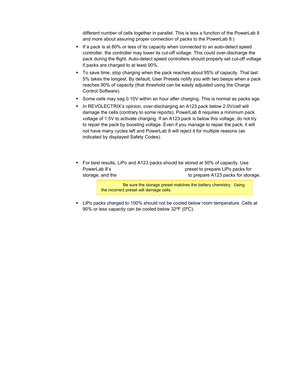 Storing packs | ProgressiveRC 8 PowerLab User Manual | Page 58 / 86