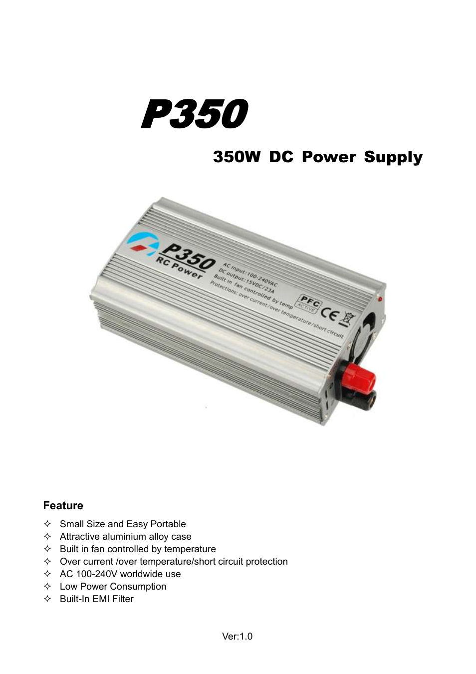 ProgressiveRC P350 User Manual | 2 pages