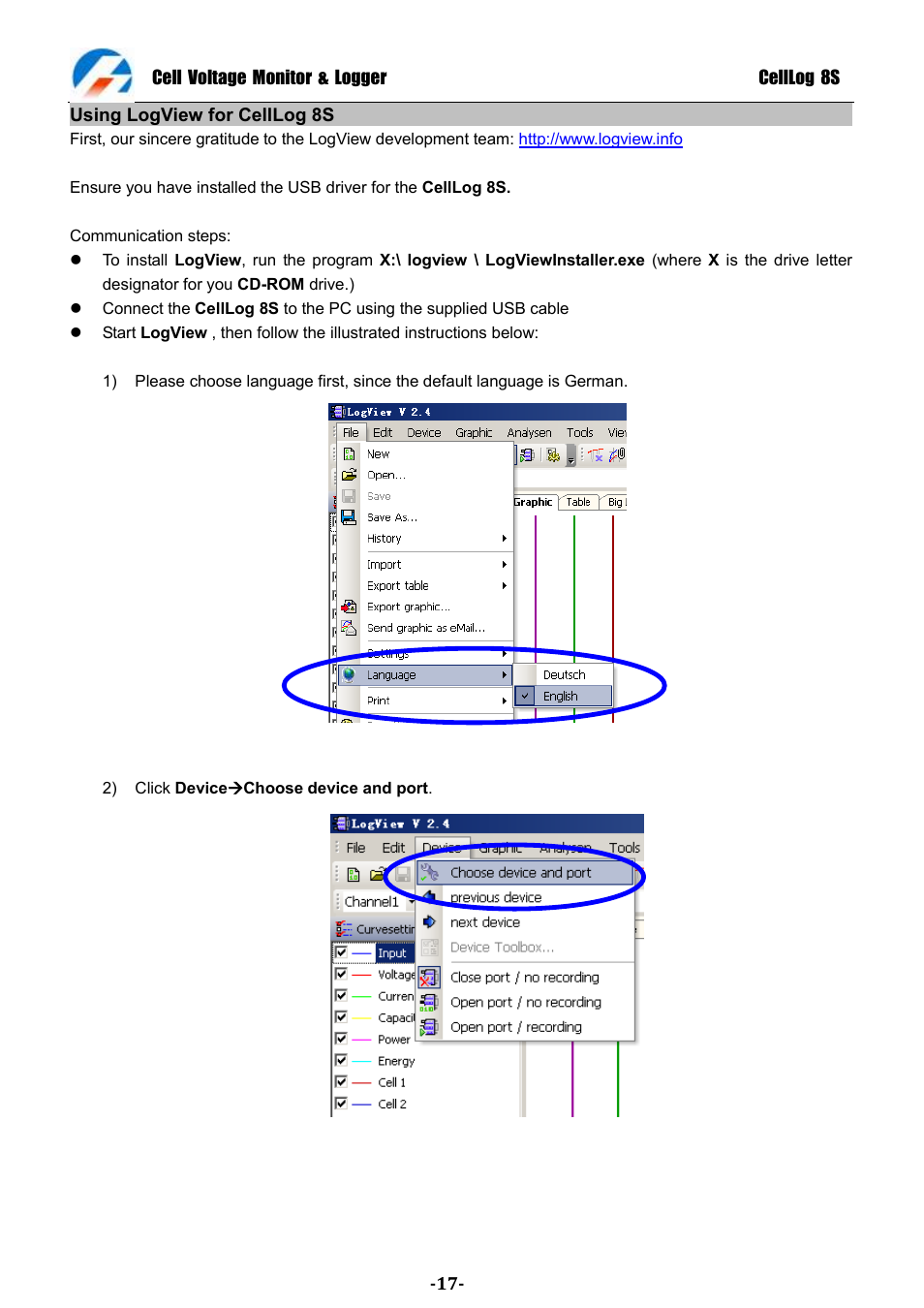 ProgressiveRC 8S CellLog User Manual | Page 17 / 20