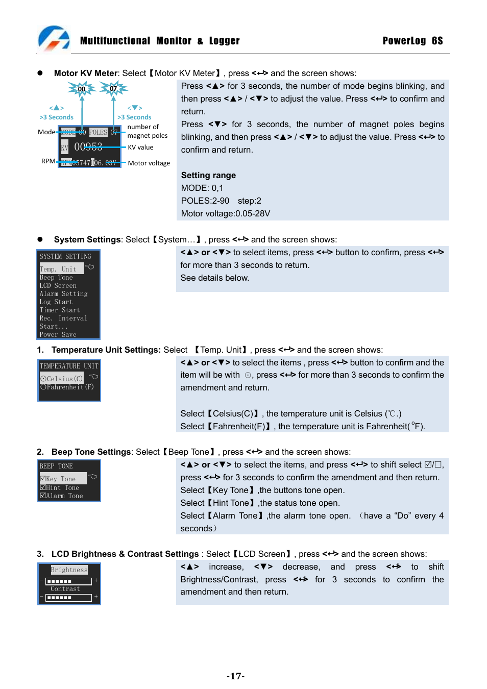Multifunctional monitor & logger powerlog 6s | ProgressiveRC 6S PowerLog User Manual | Page 17 / 24