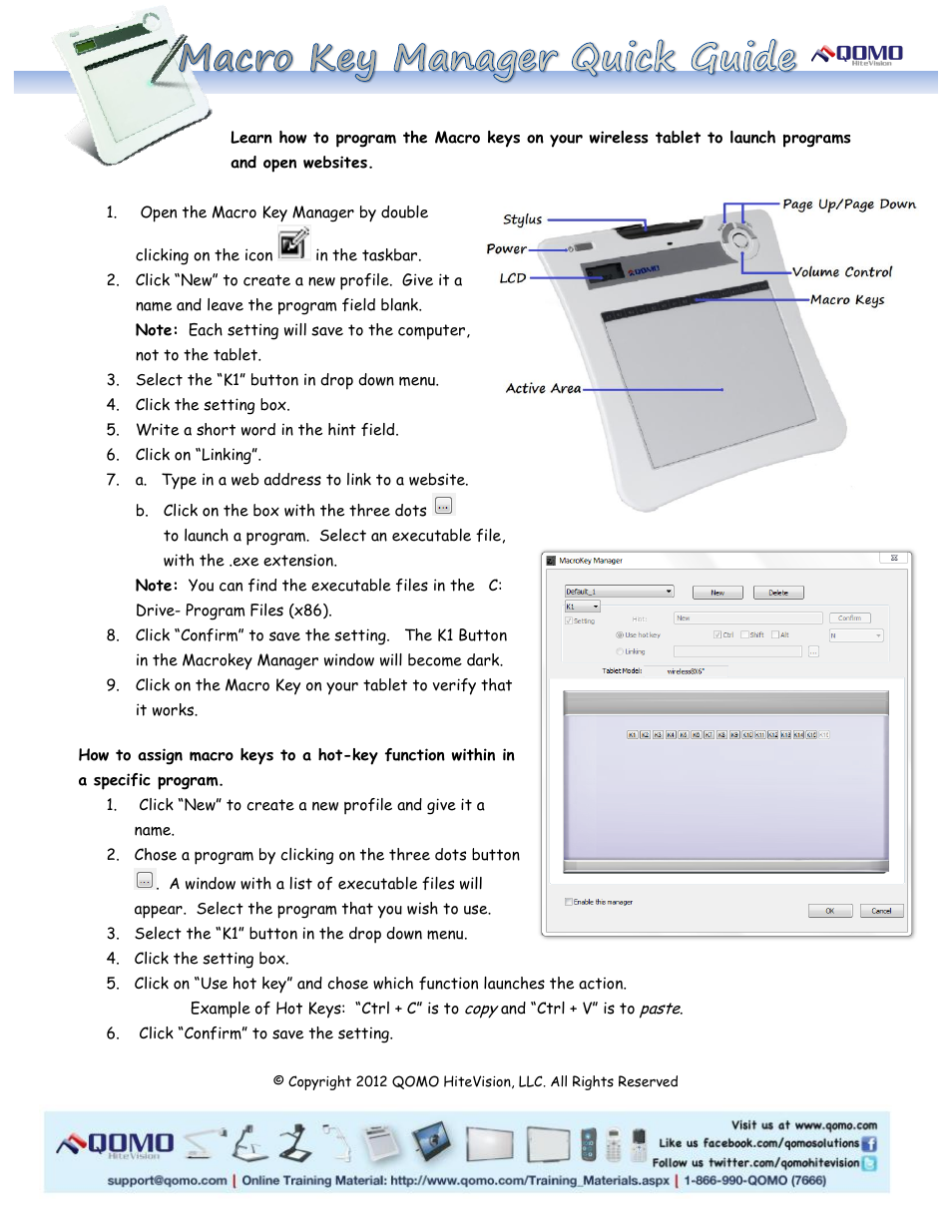 QOMO Macro Key Manager User Manual | 1 page