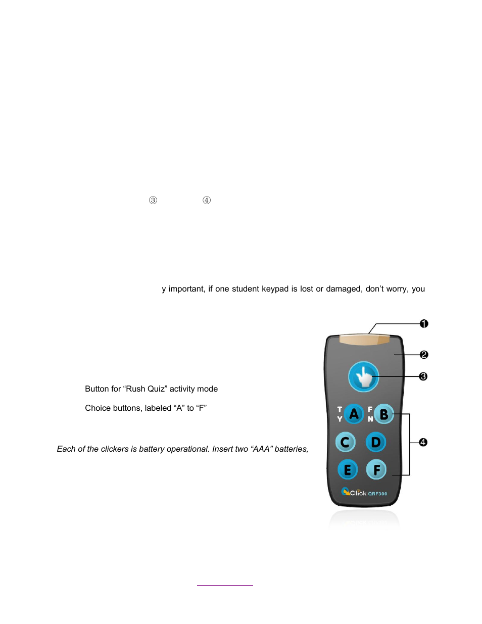 Part 5, Qrf300 hardware & system installation illustration, Student keypad | Specifications, Illustration, 1 student keypad, 1 specifications, 2 illustration | QOMO QClick V7 User Manual | Page 137 / 150