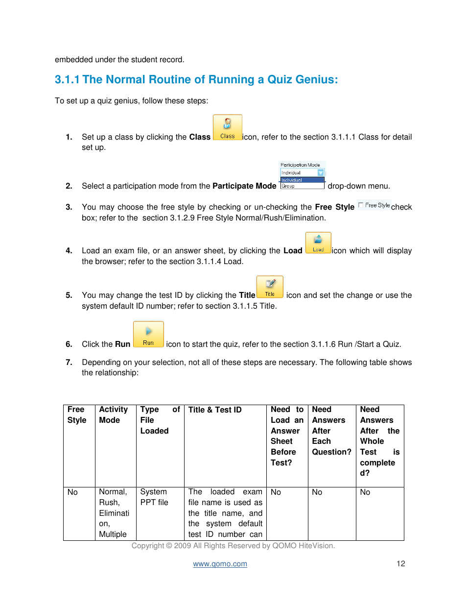 1 the normal routine of running a quiz genius | QOMO QIR300 User Manual User Manual | Page 12 / 91