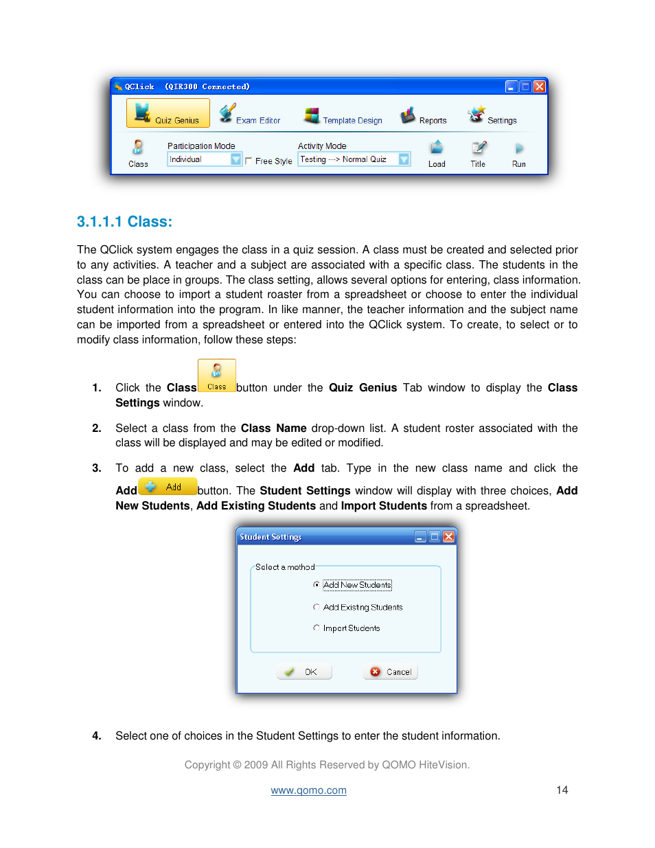 1 class | QOMO QIR300 User Manual User Manual | Page 14 / 91