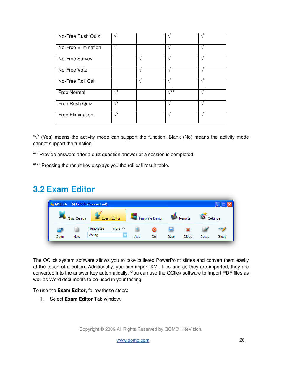 2 exam editor | QOMO QIR300 User Manual User Manual | Page 26 / 91