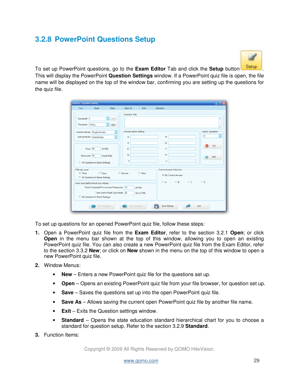 8 powerpoint questions setup | QOMO QIR300 User Manual User Manual | Page 29 / 91