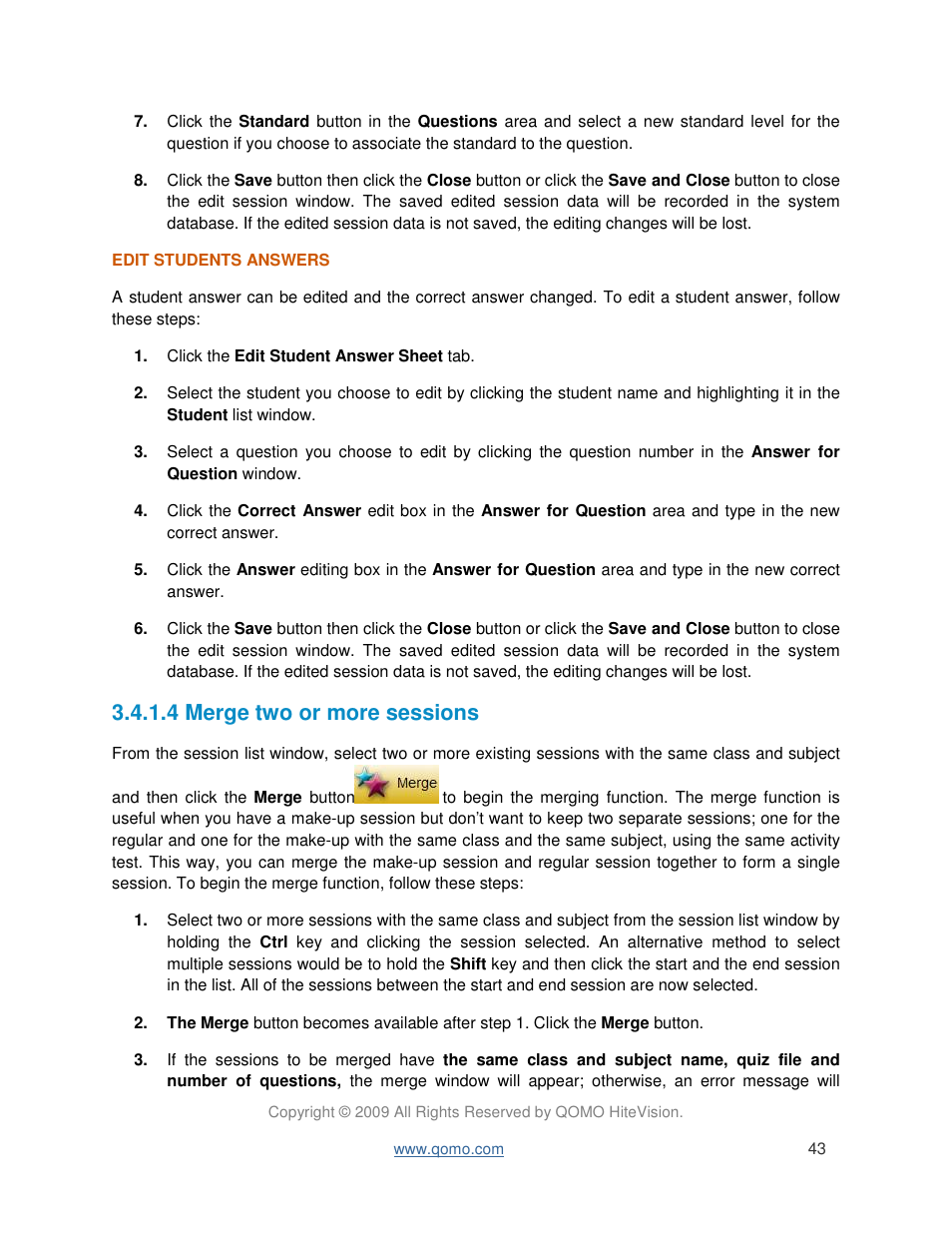 4 merge two or more sessions | QOMO QIR300 User Manual User Manual | Page 43 / 91