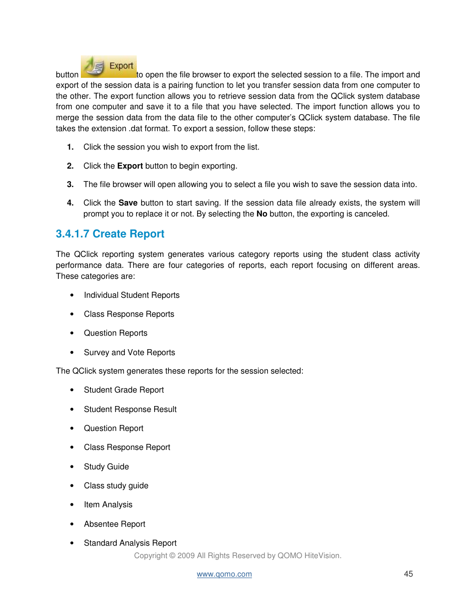 7 create report | QOMO QIR300 User Manual User Manual | Page 45 / 91