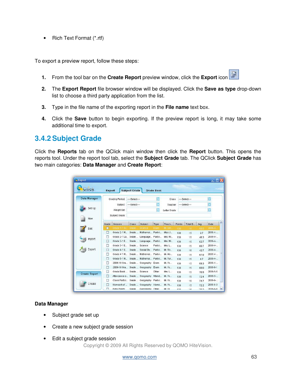 2 subject grade | QOMO QIR300 User Manual User Manual | Page 63 / 91