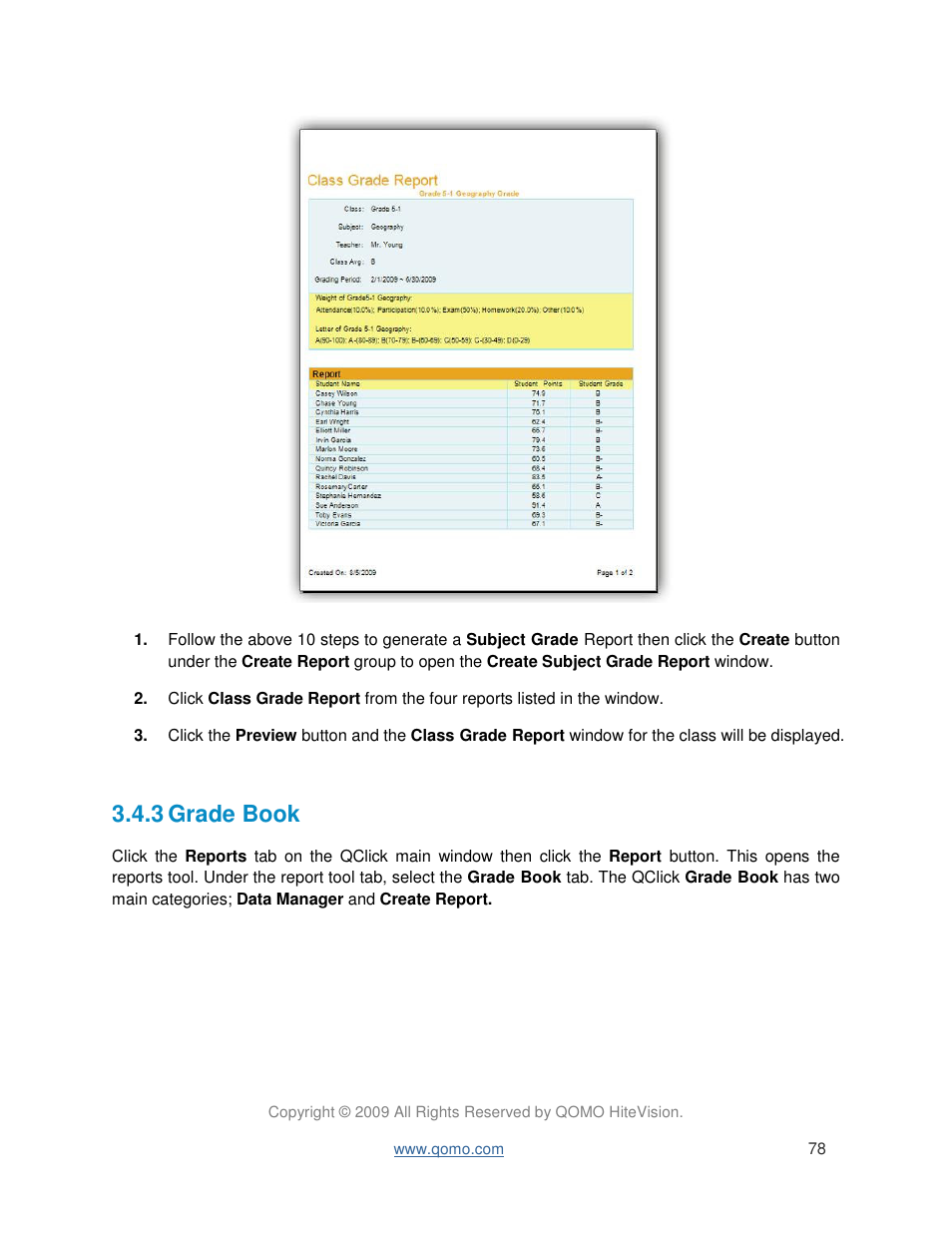 3 grade book | QOMO QIR300 User Manual User Manual | Page 78 / 91