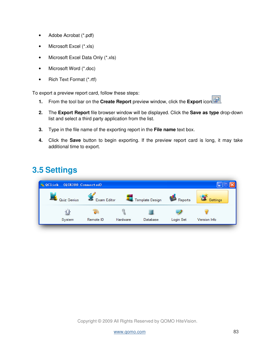 5 settings | QOMO QIR300 User Manual User Manual | Page 83 / 91
