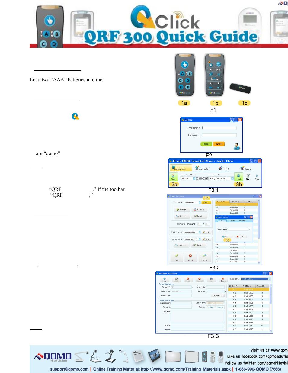 QOMO QRF300 Quick Start User Manual | 4 pages