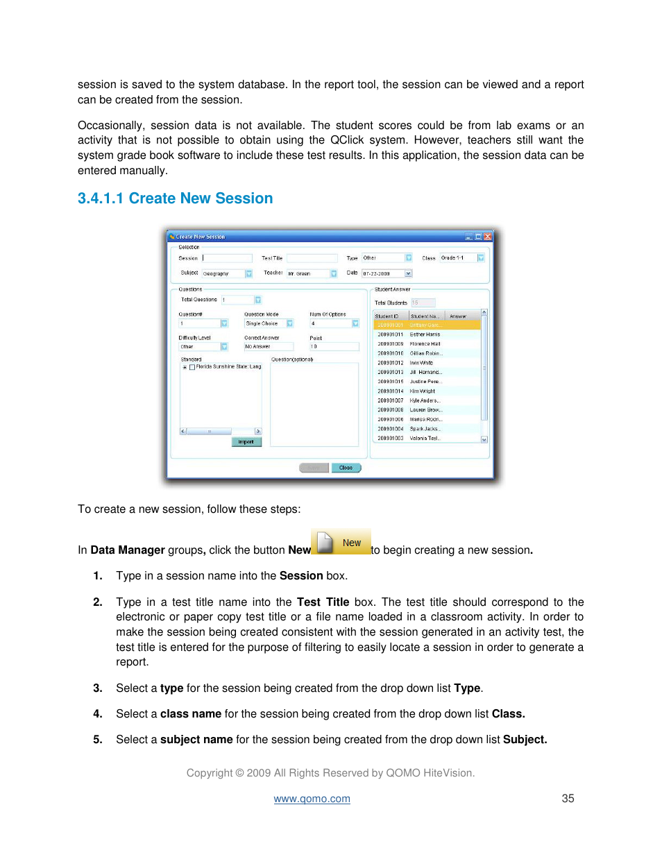 1 create new session | QOMO QRF300 User Manual User Manual | Page 35 / 90