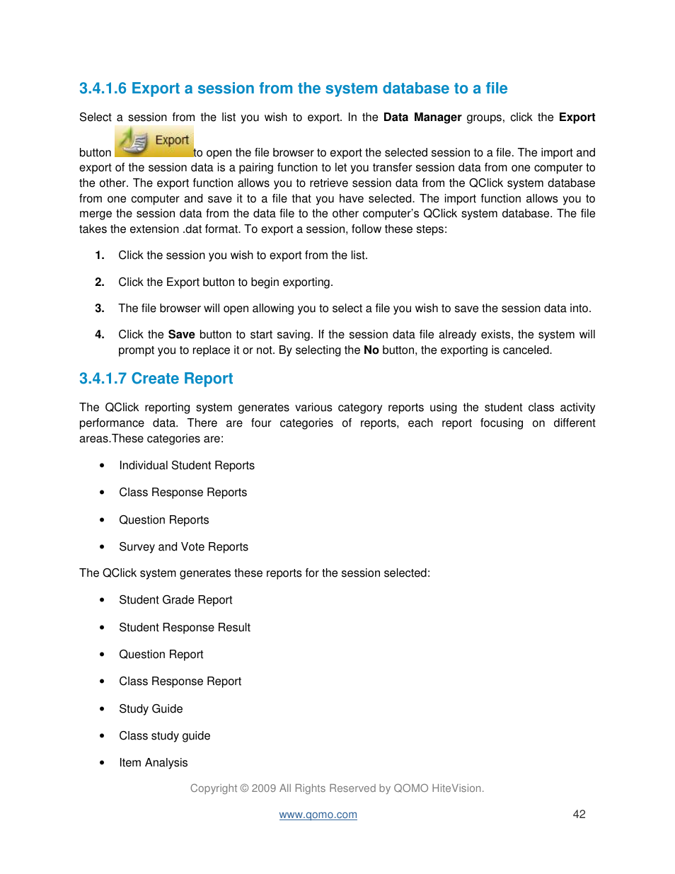 7 create report | QOMO QRF300 User Manual User Manual | Page 42 / 90