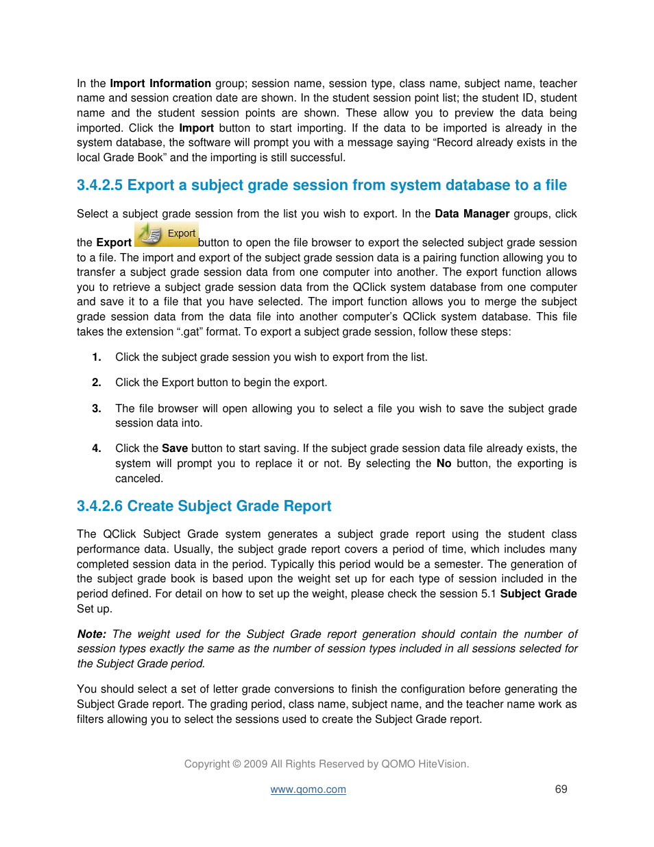 6 create subject grade report | QOMO QRF300 User Manual User Manual | Page 69 / 90