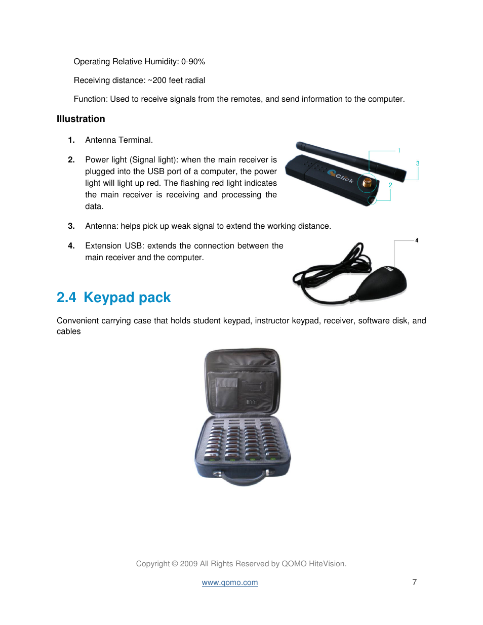 4 keypad pack | QOMO QRF300 User Manual User Manual | Page 7 / 90