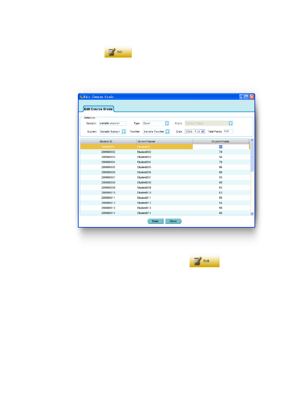6 edit a course grade session | QOMO QRF700 User Manual User Manual | Page 54 / 161